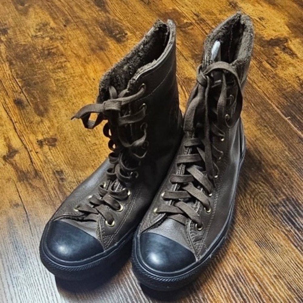 Converse Brown Leather High Top Sneaker Women's Size 11 US